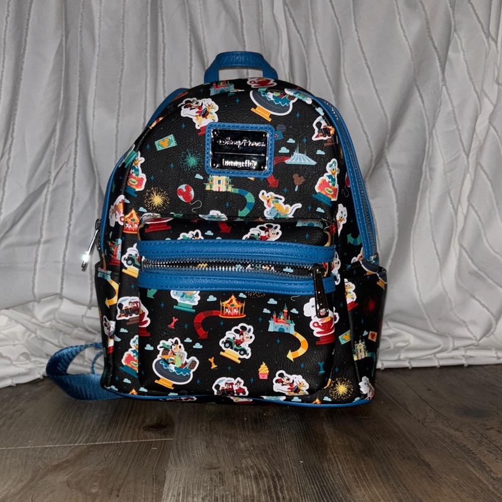 Loungefly Disney Mini Backpack - Black and Blue